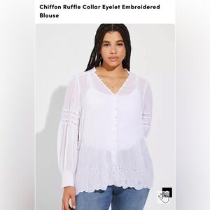 Torrid Size 4 Sheer White Long Sleeve Blouse – Like New